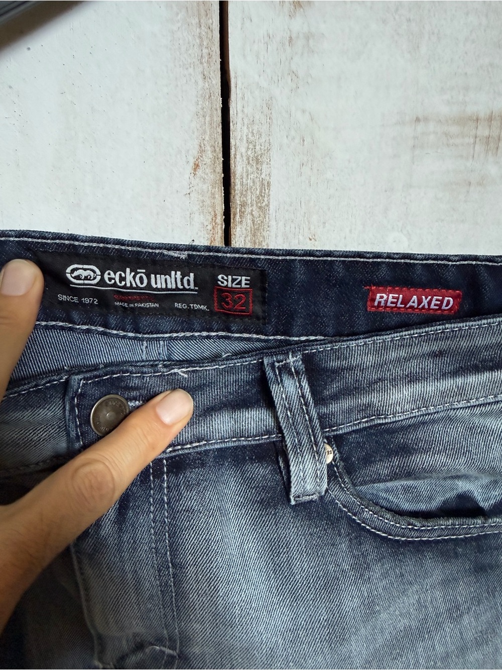 Ecko Unlimited Washed Black Distressed Denim Jean Shorts - Picture 2 of 3